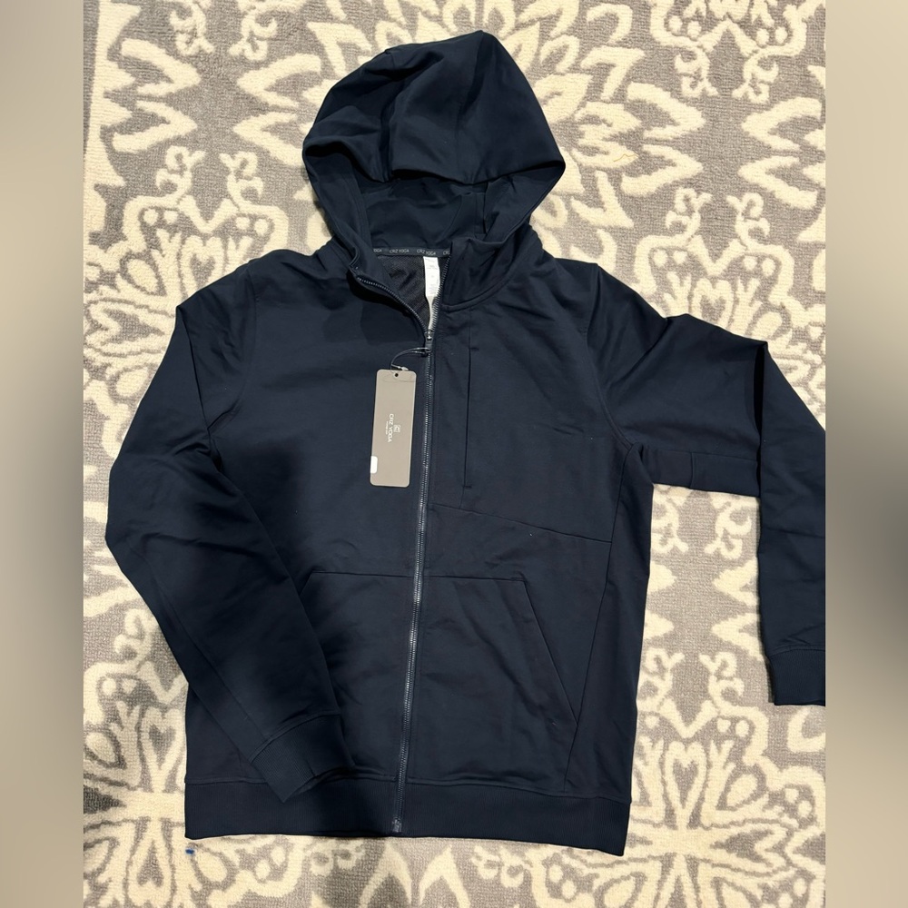 Crz yoga men’s navy zip-up (M) NEw w/tags